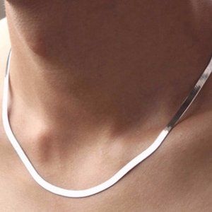 925 sterling silver  herringbone necklace